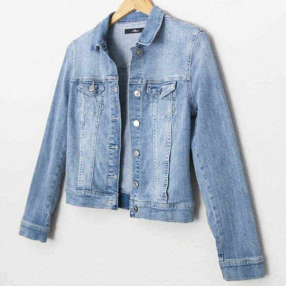 Mavi Women's XS Samantha Denim Jacket Stretchy Slim Fit Crop Organic Cotton $118 - Picture 2 of 15